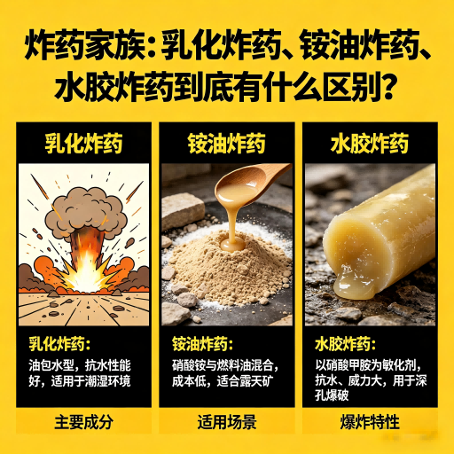 渝水炸药家族：乳化炸药、铵油炸药、水胶炸药到底有什么区别？
